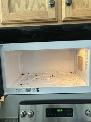 Before and after microwave cleaning - Before and after cleaning of a microwave Before and after microwave cleaning - Before and after cleaning of a microwave