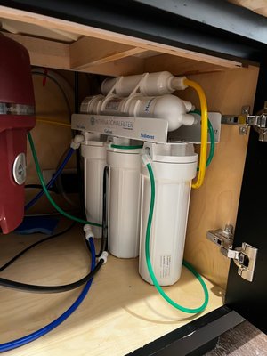 Tankless water heater, water softner, water conditioner and 5 stage ro system install - This customer was in need of clean drinking water we were able to provide them with a 5 stage reverse osmosis water system in their kitchen, a water softner sized to her home, a water conditioner to help with chemicals in the water from the city and lastly a tankless water heater! Tankless water heater, water softner, water conditioner and 5 stage ro system install - This customer was in need of clean drinking water we were able to provide them with a 5 stage reverse osmosis water system in their kitchen, a water softner sized to her home, a water conditioner to help with chemicals in the water from the city and lastly a tankless water heater!
