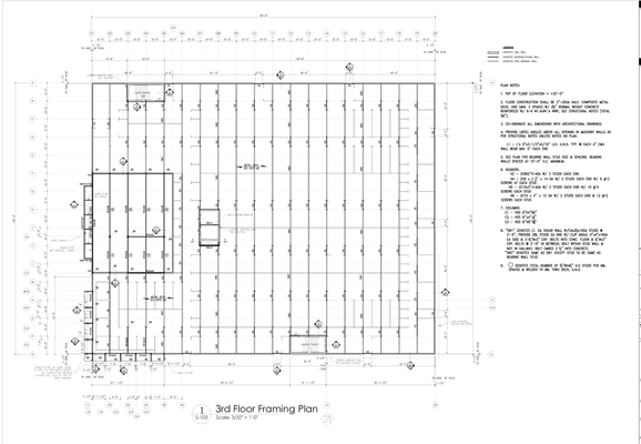 Structural Package Example - This is an example of a some structural drawings we did for one of our bigger clients. For confidentiality purposes, we have removed the title block, but you can still see how much thought and attention we put into our drawings to provide you with the most comprehensive design package.