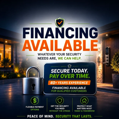 💵 Financing Now Available - We know securing your home or business can be a big decision. That’s why we now offer financing to help make upgrades, new systems, or big projects a little easier on your budget-so you never have to compromise on safety or quality.
(561) 845-2346 – Call or message and don’t forget to mention Yelp!