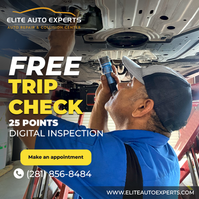 FREE Trip Check - Get your FREE Trip Check before your Holiday Getaway!
🟠 Free Trip Check to ensure your journey is smooth, stress-free, and absolutely amazing! 😎 Our experts are here to make sure every detail of your upcoming escapade is perfectly in place.
Schedule your appointment now by calling us at (281) 856-8484 FREE Trip Check - Get your FREE Trip Check before your Holiday Getaway!
🟠 Free Trip Check to ensure your journey is smooth, stress-free, and absolutely amazing! 😎 Our experts are here to make sure every detail of your upcoming escapade is perfectly in place.
Schedule your appointment now by calling us at (281) 856-8484