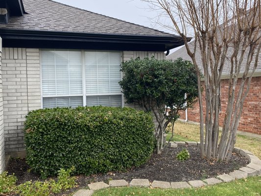 Seamless Aluminum 5” Gutter, 2x3 Downspouts, Leaf Screen - Our customer did not have any gutter system on this one story home, we were able to design and install timely. They are no longer having the flooding issues, and the leaf screen is keeping their gutter working efficiently.￼