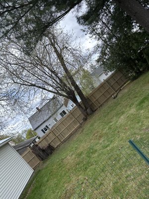 Waterville Privacy Fence - Just completed this quick 11-Panel privacy fence for a very happy customer! We demoed his old run down fence and installed a new pressure treated fence! All in all, it came out AWESOME! Waterville Privacy Fence - Just completed this quick 11-Panel privacy fence for a very happy customer! We demoed his old run down fence and installed a new pressure treated fence! All in all, it came out AWESOME!