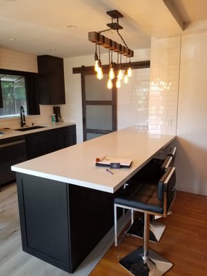 Kitchen Remodeling - Complete kitchen remodeling in Pasadena, new location of appliances and added this great sitting peninsula area, flooring is luxury vinyl which is waterproof. the pocket door was a challenge as we needed it to roll to the side and created a notch for it. over all it came out real nice with a great flow. Kitchen Remodeling - Complete kitchen remodeling in Pasadena, new location of appliances and added this great sitting peninsula area, flooring is luxury vinyl which is waterproof. the pocket door was a challenge as we needed it to roll to the side and created a notch for it. over all it came out real nice with a great flow.