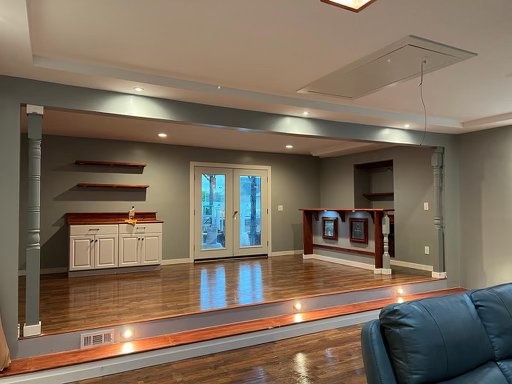 Garage convert into a family room - This remodel was done to extend the family room to the garage.