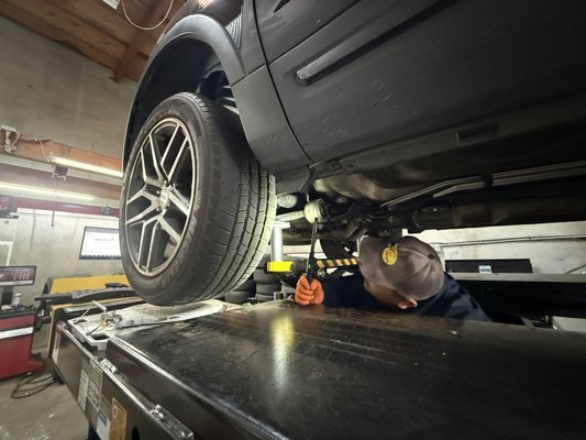 Alignment - Wheel alignment service on a vehicle in Fairfield, CA at Bill’s Auto Care & Tires. Misalignment can cause uneven tire wear, poor handling, and reduced fuel efficiency. We corrected the alignment to ensure the vehicle drives straight, handles safely, and helps extend tire life. Proper alignment protects your investment and keeps your vehicle performing at its best. Alignment - Wheel alignment service on a vehicle in Fairfield, CA at Bill’s Auto Care & Tires. Misalignment can cause uneven tire wear, poor handling, and reduced fuel efficiency. We corrected the alignment to ensure the vehicle drives straight, handles safely, and helps extend tire life. Proper alignment protects your investment and keeps your vehicle performing at its best.