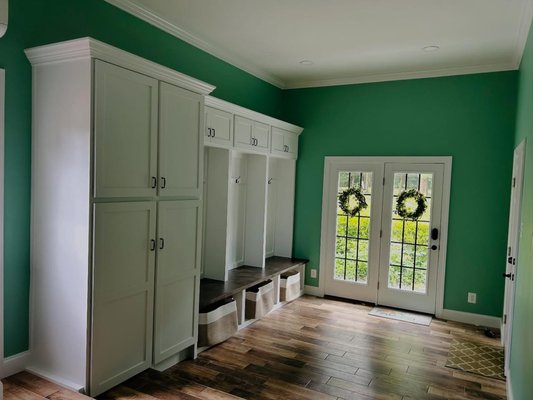 Garage Conversion - CLEAN & THOUGHTFULLY ORGANIZED - Here’s a garage conversion to a mudroom with custom-made built-ins and cabinets! A lovely space! 😉 Garage Conversion - CLEAN & THOUGHTFULLY ORGANIZED - Here’s a garage conversion to a mudroom with custom-made built-ins and cabinets! A lovely space! 😉