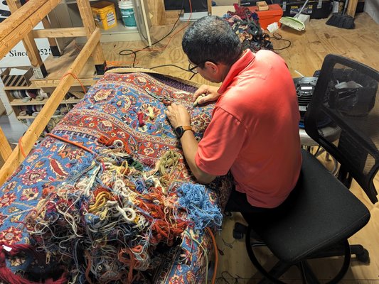 Area Rug Repairs - From moth damage correction to fringe repair, we have been making even the most delicate rugs look like NEW AGAIN™ since 1952. Area Rug Repairs - From moth damage correction to fringe repair, we have been making even the most delicate rugs look like NEW AGAIN™ since 1952.