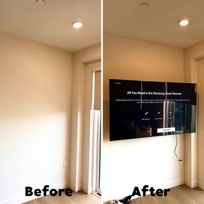 TV Wall Mounting – 2 Units - Mounted two TVs on the wall. The job took 2 hours. Price – $190. TV Wall Mounting – 2 Units - Mounted two TVs on the wall. The job took 2 hours. Price – $190.