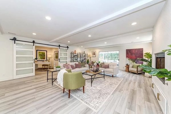 Orange Modern Remodeled Home - This house was remodeled in an elegant, modern, rustic style. It was staged with modern furniture but with a pop of color, bright green with lavender, magenta and purple to enhance the gray and white furnishings throughout. Orange Modern Remodeled Home - This house was remodeled in an elegant, modern, rustic style. It was staged with modern furniture but with a pop of color, bright green with lavender, magenta and purple to enhance the gray and white furnishings throughout.