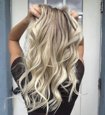 bright blonde - bright blended blonde that is just so eye catching!