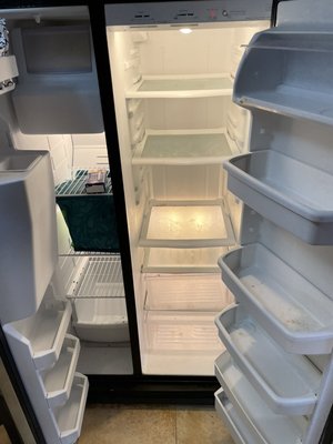Refrigerator Cleaning - This was a really dirty refrigerator that we had to clean up. As you can see, we dis a really good job and the client was satisfied. Refrigerator Cleaning - This was a really dirty refrigerator that we had to clean up. As you can see, we dis a really good job and the client was satisfied.