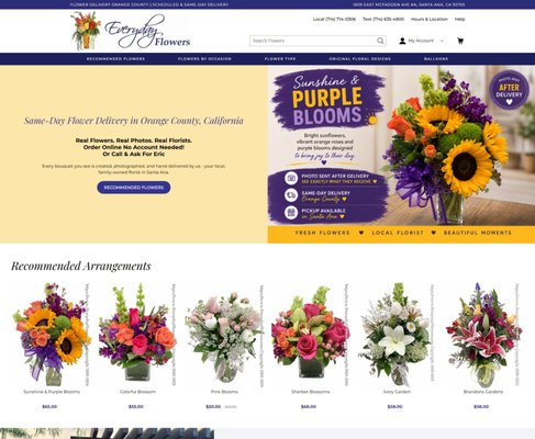 Website - Our website shows our customer what they can order for pickup or delivery from our location in Santa Ana. Website - Our website shows our customer what they can order for pickup or delivery from our location in Santa Ana.