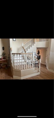 Staircase Redmodel - This remodel is from a staircase that was done on a staircase that was in bad shape, we were able to bring it back to life give it some color and make the staircase. look brand new! Staircase Redmodel - This remodel is from a staircase that was done on a staircase that was in bad shape, we were able to bring it back to life give it some color and make the staircase. look brand new!