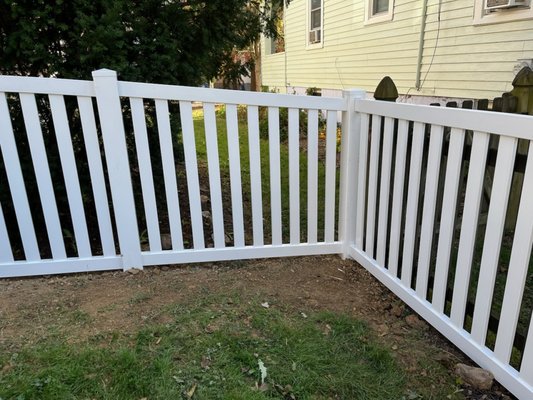 Closed Picket Vinyl Fence - A closed picket vinyl fence is similar to a picket fence. There are still gaps between each vinyl picket as well as rails. However, for a closed picket fence, the horizontal rail will be at the very tops of the pickets. The bottom rail will likewise be at the very bottom of the pickets. Closed Picket Vinyl Fence - A closed picket vinyl fence is similar to a picket fence. There are still gaps between each vinyl picket as well as rails. However, for a closed picket fence, the horizontal rail will be at the very tops of the pickets. The bottom rail will likewise be at the very bottom of the pickets.