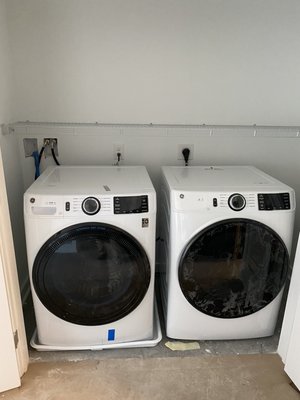 Stacked & side by side washer & dryer installation - We had the pleasure of getting a big job installing stacked & side by side washer in dryers at the ashbridge apartment complex. We did over 200 washer & dryers professional installed without any scratches , dents, or leaks Stacked & side by side washer & dryer installation - We had the pleasure of getting a big job installing stacked & side by side washer in dryers at the ashbridge apartment complex. We did over 200 washer & dryers professional installed without any scratches , dents, or leaks