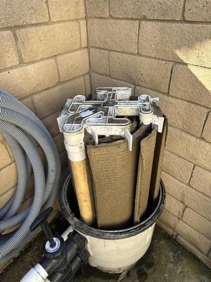 DE Filter Cleaning Services - Whether you have a DE filter or Cartridge filter, we can service them all. We take them apart and clean them individually. We lubricate your O-rings, Re-pressurize your system and check for leaks. DE Filter Cleaning Services - Whether you have a DE filter or Cartridge filter, we can service them all. We take them apart and clean them individually. We lubricate your O-rings, Re-pressurize your system and check for leaks.