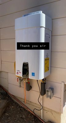 Navien Tankless - Exterior relocation of Navien Tankless install 
All we install is the best (Navien)