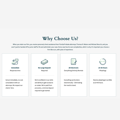 Why Choose Us? - From handling the initial probate filings to the final asset distributions, our goal is for you to feel more at ease about the probate process and confident with us handling your estate for the best possible results. We will answer any and all of your questions and keep you updated throughout the entire process.