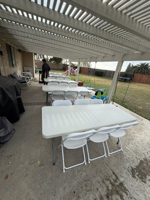 Table & Chairs - Rent sturdy tables and comfortable chairs for any occasion, delivered and set up on time. Perfect for making your event stylish, seamless, and stress-free! Table & Chairs - Rent sturdy tables and comfortable chairs for any occasion, delivered and set up on time. Perfect for making your event stylish, seamless, and stress-free!