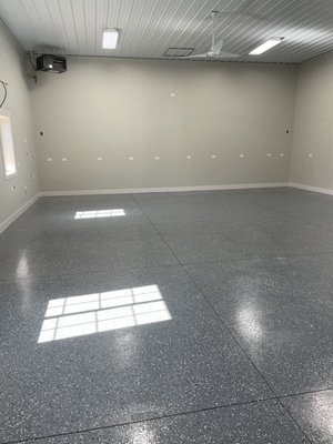 Garage Floor - Newly epoxied garage floor. Great way to make your garage finished and stain resistant