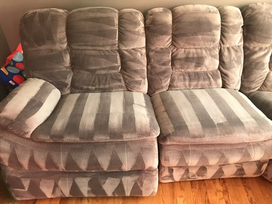 Upholstery cleaning - We provide the cleaning process that right for every upholstered furnishing. We will help your upholstery to look and smell cleaner. The cleaning process starts with pre- inspection for type of material and its condition. Than we do pre-treatment to loosen the dirt from the fabric. We do brushing if needed. Spot or stain removal in our best ability comes free (included in the price). Finally we do the steam rinse and water extraction leaving your furniture almost dry to a touch. Upholstery cleaning - We provide the cleaning process that right for every upholstered furnishing. We will help your upholstery to look and smell cleaner. The cleaning process starts with pre- inspection for type of material and its condition. Than we do pre-treatment to loosen the dirt from the fabric. We do brushing if needed. Spot or stain removal in our best ability comes free (included in the price). Finally we do the steam rinse and water extraction leaving your furniture almost dry to a touch.