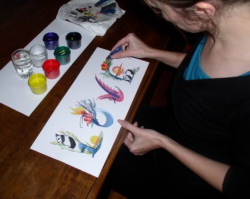 Letter Brush Painting Events - https://youtu.be/z9coiKTlK5cA zen brush painting technique dating back many years, and name or
word painted in minutes..
 I have enclosed a few full names and I also do a small size where the
first letter of the name is done and the rest is written in
calligraphy, more names can then be done.
I ask the guest what there favorite animal is and then can paint any
animal for them.
 I have been painting for the public for eight years at Sea World of
San Diego, Disneyland and many private events creating letter brush
art for guests. Any name or word is hand painted in minutes.
For the first letter and rest of the name spelled out I can do any of
the below requests and themes.

Sea animals/ under the sea
Botanical garden-flowers/ butterflies
Disney- princesses ect.