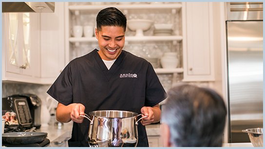 Parkinson’s - Amada has experienced, patient & trained caregivers who specialize in taking care of your loved ones who are suffering from Parkinson’s.  
Our caregivers can help keeping your loved one safe, clean, engaged in activities that help stimulate their minds, ensure they stay hydrated & well-fed, & provide medication reminders which is critical for Parkinson’s patients to ensure medication levels are staying consistent.

Call today to discuss your loved ones needs, & see if Amada is a good fit to partner with your family.