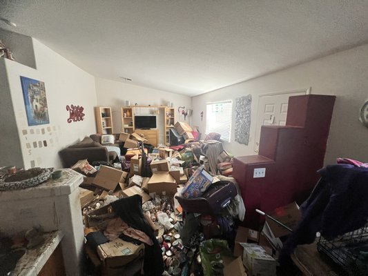 Hoarder Cleanup - Dealing with hoarding situations requires sensitivity and expertise. We offer comprehensive hoarder cleanup services that include:

1.  Compassionate and Non-Judgmental Service: Our team is trained to handle hoarding situations with care, ensuring the privacy and dignity of the homeowner.
2.  Complete Property Cleanup: We help clear out clutter, remove unwanted items, and thoroughly clean the property to make it safe and livable again.
3.  Restoration & Sanitization: After removing items, we restore your space by cleaning and disinfecting, leaving the property in a healthy condition.