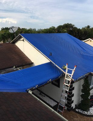 Tarp installation - Tarp installations are performed to stop the water intrusion causing damage. Tarp installation - Tarp installations are performed to stop the water intrusion causing damage.