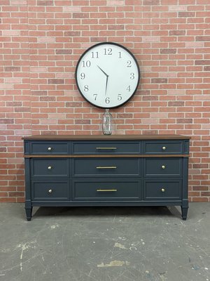 Mid century modern dresser - This beautiful dresser has been painted with Fusion mineral paint in the color Ash, with cappuccino stain on top! Mid century modern dresser - This beautiful dresser has been painted with Fusion mineral paint in the color Ash, with cappuccino stain on top!