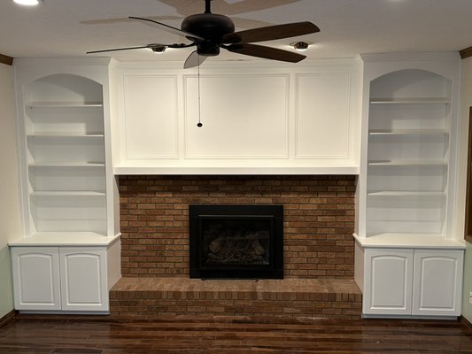 Chimney Cabinets - The cabinet remodel was done with fine finish products adding a new look to the living room.