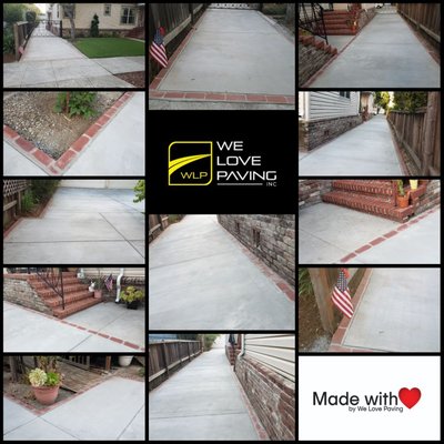 Concrete Driveway with Brick Perimeter - Compilation of concrete driveway pictures with brick decorated perimeter in Burlingame. Made in USA with much love by We LOVE Paving ❤ Concrete Driveway with Brick Perimeter - Compilation of concrete driveway pictures with brick decorated perimeter in Burlingame. Made in USA with much love by We LOVE Paving ❤