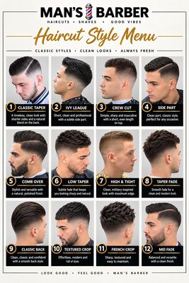 MAN’S BABER NEW HAIR STYLES - At MAN’S BARBER, we’re always bringing you something new!
We continuously update our collection of modern and traditional hair designs and styles, so there’s always something fresh for you to choose from.
Our goal is simple: to make sure every single haircut leaves you feeling confident, sharp, and satisfied.
MAN’S BARBER - Premium Service. Affordable Price. MAN’S BABER NEW HAIR STYLES - At MAN’S BARBER, we’re always bringing you something new!
We continuously update our collection of modern and traditional hair designs and styles, so there’s always something fresh for you to choose from.
Our goal is simple: to make sure every single haircut leaves you feeling confident, sharp, and satisfied.
MAN’S BARBER - Premium Service. Affordable Price.