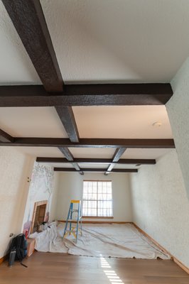 Ceiling Beams with Cashmere paint - Gave these ceiling beams a complete refresh with Cashmere paint, turning a heavy, dark ceiling into a clean, airy focal point. A great example of how the right paint and application can transform a space without a full remodel. Ceiling Beams with Cashmere paint - Gave these ceiling beams a complete refresh with Cashmere paint, turning a heavy, dark ceiling into a clean, airy focal point. A great example of how the right paint and application can transform a space without a full remodel.
