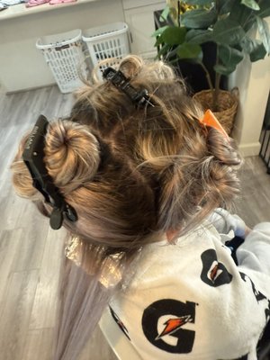 Lavender transformation - This client wanted to go as light as possible with the lavender tone and also wanted a tiny bit of a darker root so when her natural grows in, there isn’t a huge line of demarcation. Lavender transformation - This client wanted to go as light as possible with the lavender tone and also wanted a tiny bit of a darker root so when her natural grows in, there isn’t a huge line of demarcation.