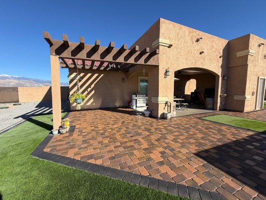 Complete Backyard Renovation - This large-scale backyard renovation brought together lush artificial turf, beautifully installed pavers, and a stunning patio cover pergola to completely transform the space. The new layout creates defined entertaining areas while keeping the yard open, functional, and visually cohesive from every angle. Complete Backyard Renovation - This large-scale backyard renovation brought together lush artificial turf, beautifully installed pavers, and a stunning patio cover pergola to completely transform the space. The new layout creates defined entertaining areas while keeping the yard open, functional, and visually cohesive from every angle.