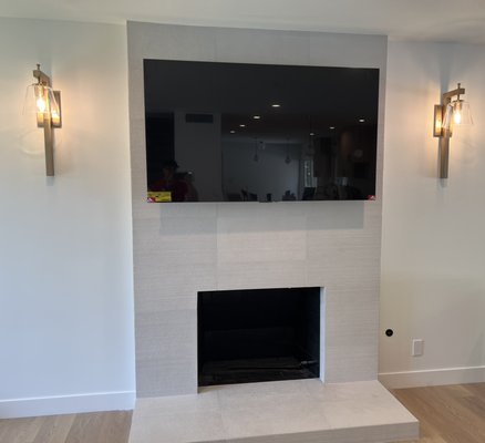 Tv Mounts 55” & UP to Brick, Concrete,Wood, same day before 6pm - 75” tv mounted on Tile and brick. Very well anchored done right. Call and get your installed by Cargopreme pro Tv Mounts 55” & UP to Brick, Concrete,Wood, same day before 6pm - 75” tv mounted on Tile and brick. Very well anchored done right. Call and get your installed by Cargopreme pro