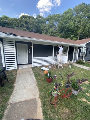 Exterior painting of this duplex - This one we brought back to life... this customer just had acquired this property through a relative, it already had live in tenants so she just wanted to show them new ownership tenant appreciation.... they was overjoyed with the outcome Exterior painting of this duplex - This one we brought back to life... this customer just had acquired this property through a relative, it already had live in tenants so she just wanted to show them new ownership tenant appreciation.... they was overjoyed with the outcome