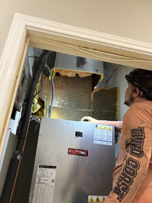 Hvac plenum box replacement - “The homeowner noticed musty odors coming from the vents. After inspection, we found mold inside the plenum box. We removed the contaminated plenum and installed a new, properly sealed one to help the home breathe clean air agai