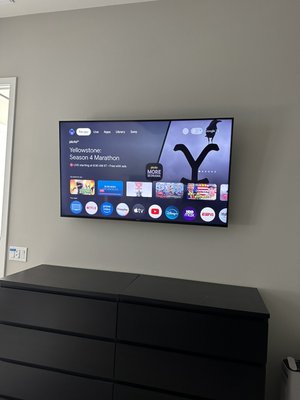 55’’ TV installation. No wires! Clean! - 55’’ TV installation. 55’’ TV installation. No wires! Clean! - 55’’ TV installation.