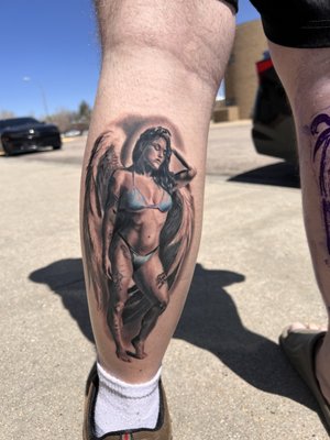 Pinup girls - Cody came in with a super cool idea. Some classic pinup girls, but created in realism. This is the Angel portion, little devil lady will come next session. Pinup girls - Cody came in with a super cool idea. Some classic pinup girls, but created in realism. This is the Angel portion, little devil lady will come next session.
