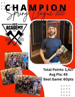 Leagues & Leaderboards - We like to get a little competitive at The Axe Academy. If you do too, then you should join us for one of our leagues or ask for your shot at the leaderboard next time you throw with us! Leagues run for 8-weeks in the fall, winter and spring.