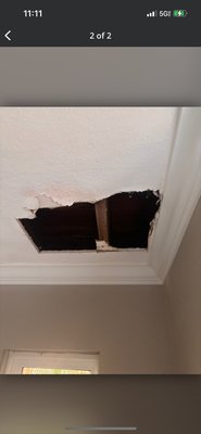 Drywall repair - This repair was done after a plumber repair some pipes on the upstairs bathroom customer was pretty happy after our repair job Drywall repair - This repair was done after a plumber repair some pipes on the upstairs bathroom customer was pretty happy after our repair job