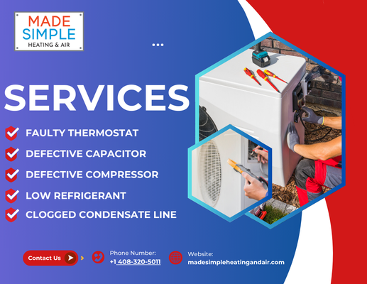 Best A/C Services in Bay Area - Whether you need a quick repair, a new installation, or regular maintenance, Made Simple Heating and Air is here to help. With our easy online scheduling and experienced team, staying comfortable has never been simpler. Join countless Bay Area families who trust us for their air conditioning needs.