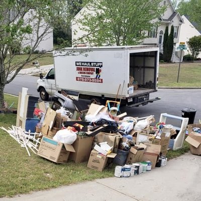 We Haul Stuff! - Over the years, unwanted items can gather in your basement, garage or throughout your living space. Our company offers assistance with hoarding cleanouts, waste material removal, appliance hauling and certain demolition services throughout the Lawrenceville, GA area.
Depending on the size of your project, our prices range from $150 for a quarter truckload to $600 for a full truckload.
Check out some of our before and after photos! For more information about our junk removal or hauling services, call us today. We're happy to answer any questions you may have. We Haul Stuff! - Over the years, unwanted items can gather in your basement, garage or throughout your living space. Our company offers assistance with hoarding cleanouts, waste material removal, appliance hauling and certain demolition services throughout the Lawrenceville, GA area.
Depending on the size of your project, our prices range from $150 for a quarter truckload to $600 for a full truckload.
Check out some of our before and after photos! For more information about our junk removal or hauling services, call us today. We're happy to answer any questions you may have.