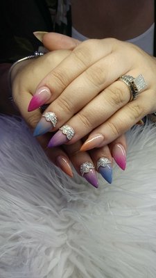Acrylics,Dip System,Sculpted nails,XGelNails , Polygel System, any Designs. - Nails by #Thenailgodesses have been doing nails for many years love to be challenged with any design.