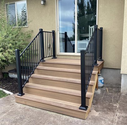 Small but upgraded - These stairs were older and failing. Quick replacement to a nice, polished look. Small but upgraded - These stairs were older and failing. Quick replacement to a nice, polished look.