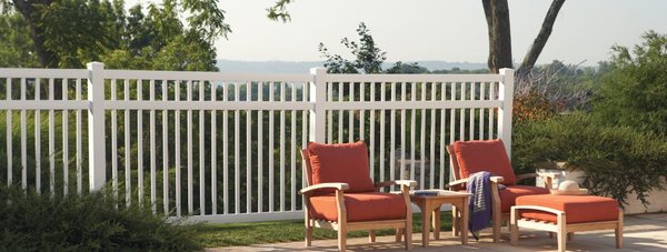 PVC/Vinyl Fences - At Builders Fence Company, we are proud to be an Authorized Dealer of ActiveYards® vinyl fencing. From a basic "wall" to a decorative statement, ActiveYards® has a large portfolio of vinyl fence styles to choose from. All Haven and Home series privacy panels feature ActiveYards® exclusive GlideLock™ technology to ensure the boards lock tightly into place without any gaps.
In addition, every ActiveYards® vinyl fence is infused with SolarGuard™ color retention technology, which helps protect it from the harmful rays of the sun. Available in many sizes and colors, our customers can satisfy their needs while still creating a look that is distinctly their own. Let one of Builders Fence Company’s knowledgeable staff members assist you in making the right choice for your next vinyl fence. PVC/Vinyl Fences - At Builders Fence Company, we are proud to be an Authorized Dealer of ActiveYards® vinyl fencing. From a basic "wall" to a decorative statement, ActiveYards® has a large portfolio of vinyl fence styles to choose from. All Haven and Home series privacy panels feature ActiveYards® exclusive GlideLock™ technology to ensure the boards lock tightly into place without any gaps.
In addition, every ActiveYards® vinyl fence is infused with SolarGuard™ color retention technology, which helps protect it from the harmful rays of the sun. Available in many sizes and colors, our customers can satisfy their needs while still creating a look that is distinctly their own. Let one of Builders Fence Company’s knowledgeable staff members assist you in making the right choice for your next vinyl fence.