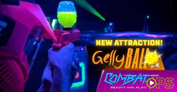 GellyBall - Now at Combat Ops Entertainment - GellyBall!

GellyBall is the revolutionary, lower-impact, shooting game for all ages! Our fully-automatic, battery-powered blasters launch hydrated gel orbs at targets or other players in a variety of game scenarios.

Play in our turf-floored arena, with dozens of barrels, for the ultimate team vs. team orb battle experience!